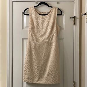 Cream leopard silk mini dress